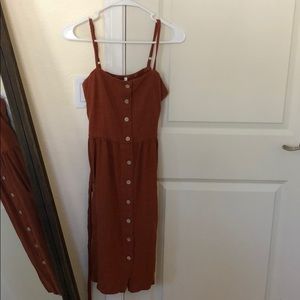 Midi Linen Dress with Buttons